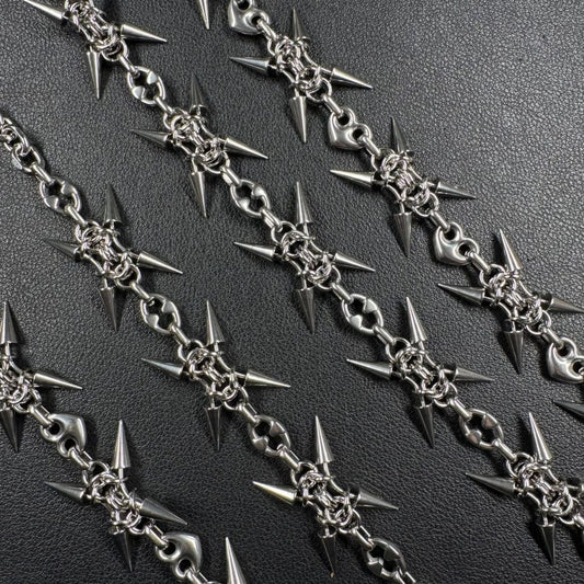 Industrial Spike Thorn Choker Necklace