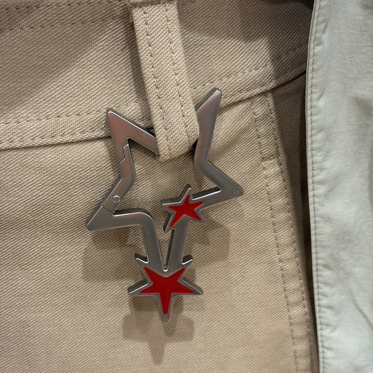 Cyber Y2K Star Carabiner KeychainStar Shaped Stainless Steel Keychain Clip