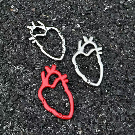 Anatomic Heart Metal Carabiner Clip