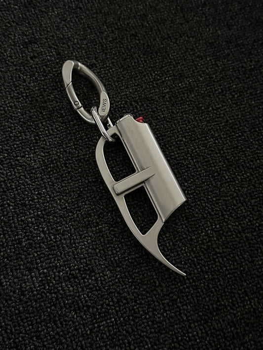 Tribal Silver Metal BIC Lighter Case Cover, Gothic Punk Keychain Accessory