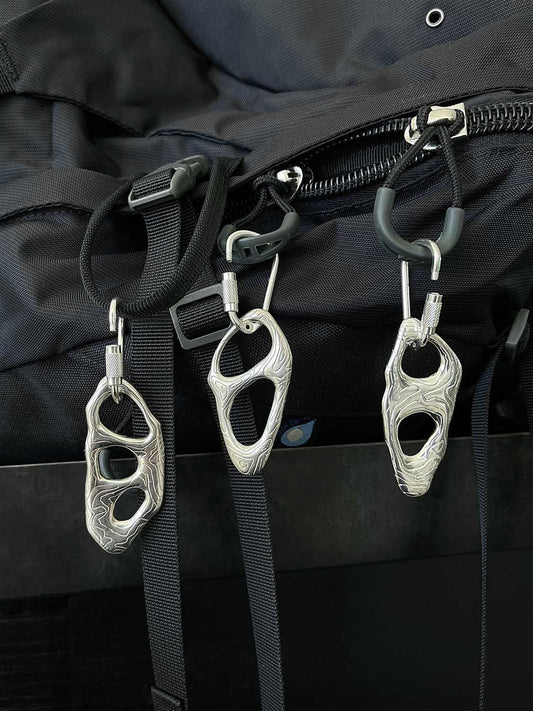 Organic Topography Multi-Hole Carabiner Keychain